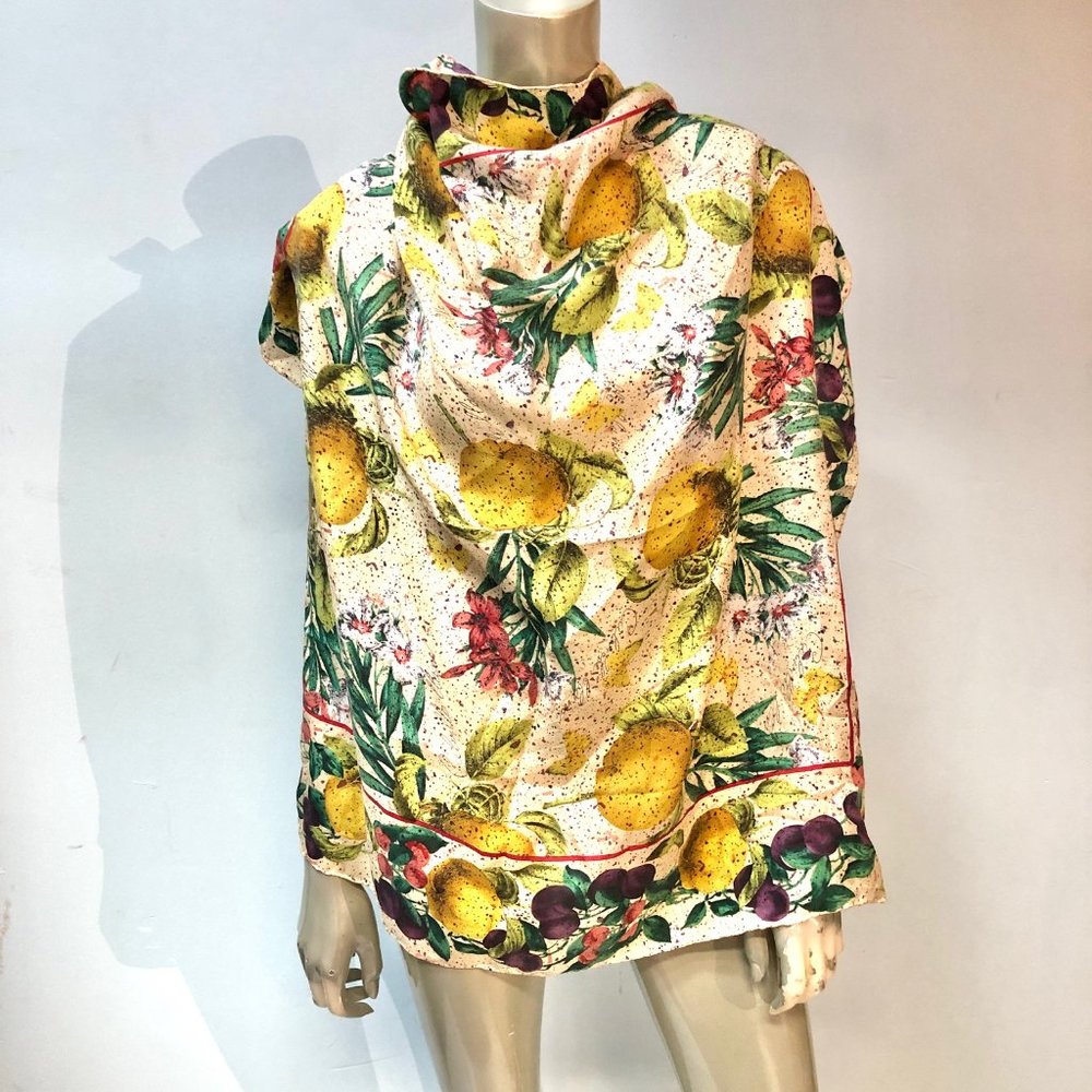 Express Vintage Silk Fruit Scarf - Picture 3 of 10